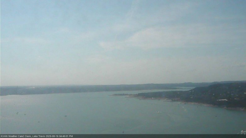 Lake Travis webcam, August 16, 2020 4:45 PM CT