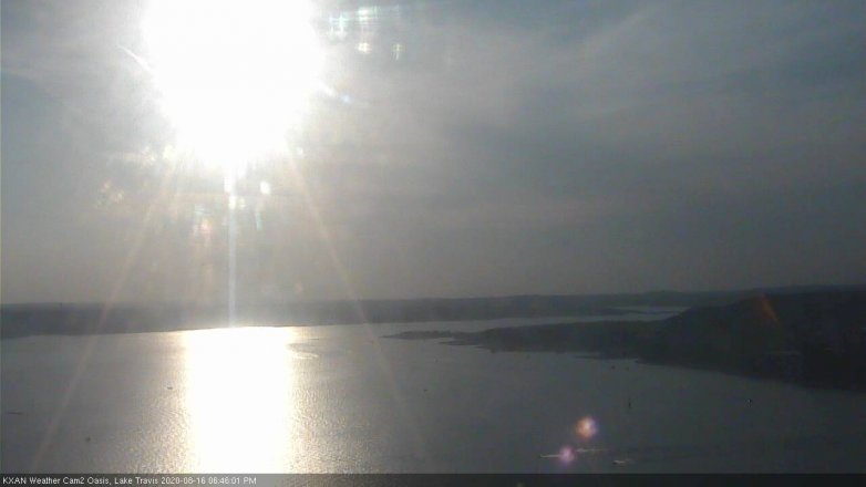 Lake Travis webcam, August 16, 2020 6:45 PM CT