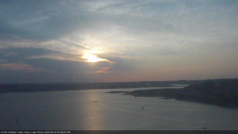 Lake Travis webcam, August 16, 2020 7:45 PM CT
