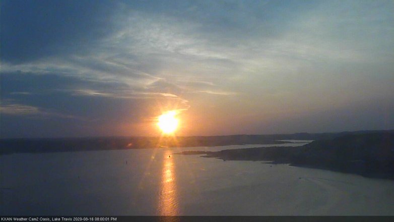 Lake Travis webcam, August 16, 2020 8:00 PM CT