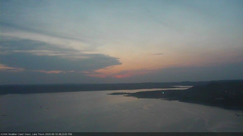 Lake Travis webcam, August 16, 2020 8:25 PM CT