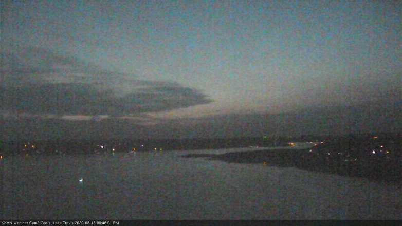 Lake Travis webcam, August 16, 2020 8:45 PM CT
