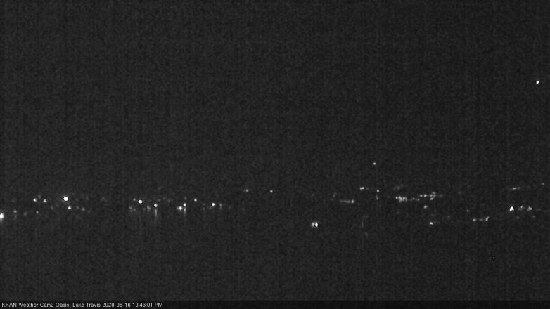 Lake Travis webcam, August 16, 2020 10:45 PM CT