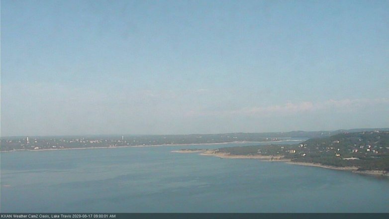 Lake Travis webcam, August 17, 2020 9:00 AM CT