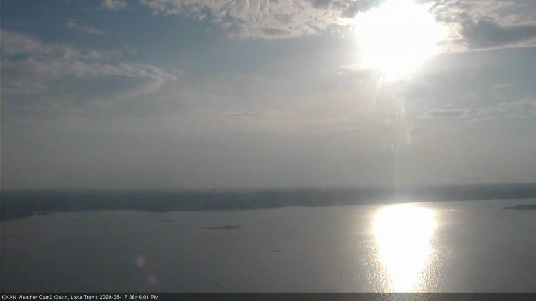 Lake Travis webcam, August 17, 2020 6:45 PM CT