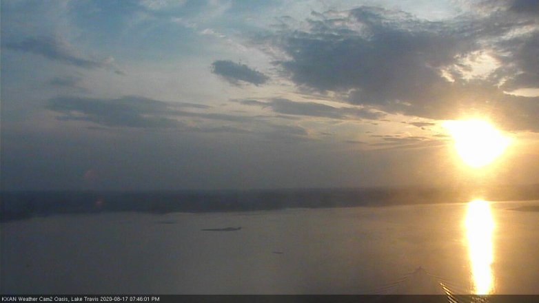 Lake Travis webcam, August 17, 2020 7:45 PM CT