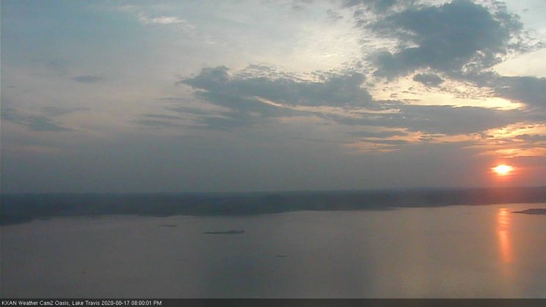 Lake Travis webcam, August 17, 2020 8:00 PM CT