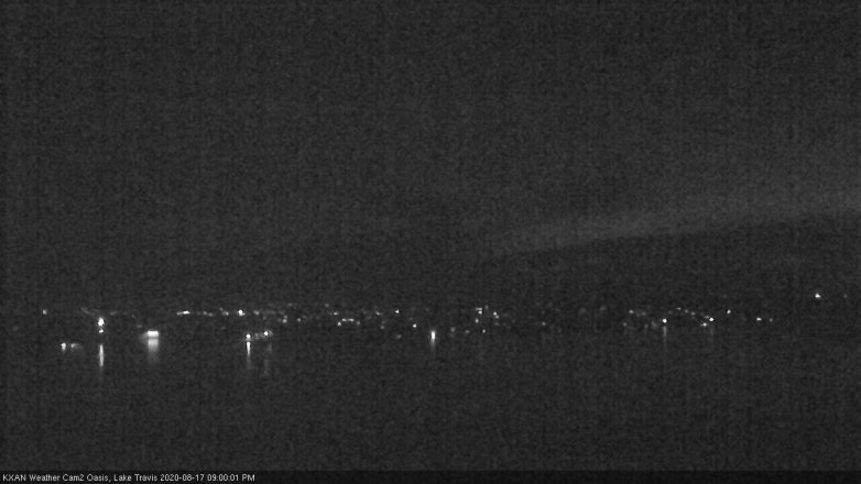 Lake Travis webcam, August 17, 2020 9:00 PM CT