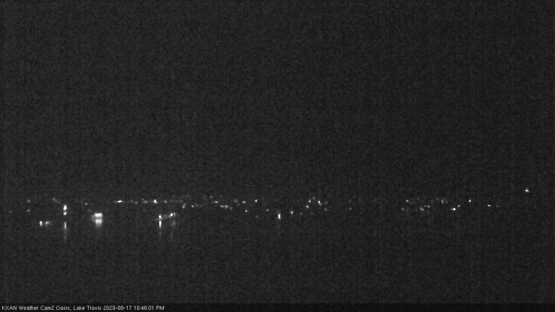 Lake Travis webcam, August 17, 2020 10:45 PM CT