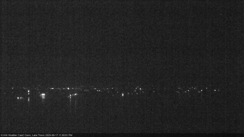 Lake Travis webcam, August 17, 2020 11:00 PM CT
