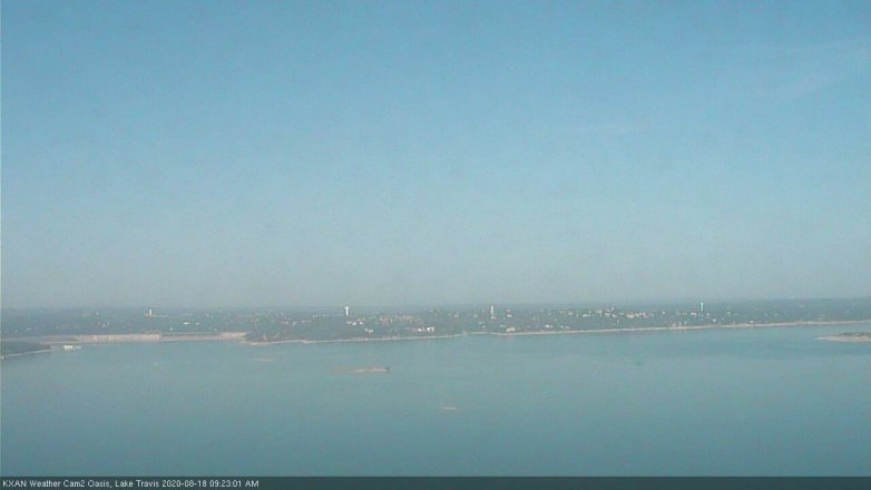 Lake Travis webcam, August 18, 2020 9:25 AM CT
