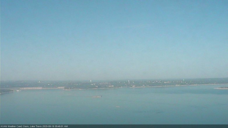 Lake Travis webcam, August 18, 2020 9:45 AM CT