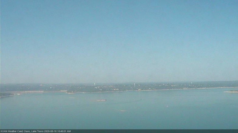 Lake Travis webcam, August 18, 2020 10:45 AM CT