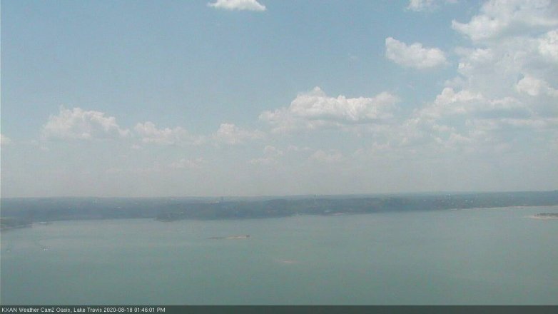 Lake Travis webcam, August 18, 2020 1:45 PM CT