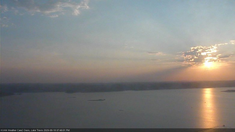 Lake Travis webcam, August 18, 2020 7:45 PM CT