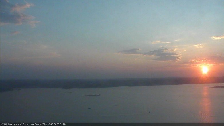 Lake Travis webcam, August 18, 2020 8:00 PM CT