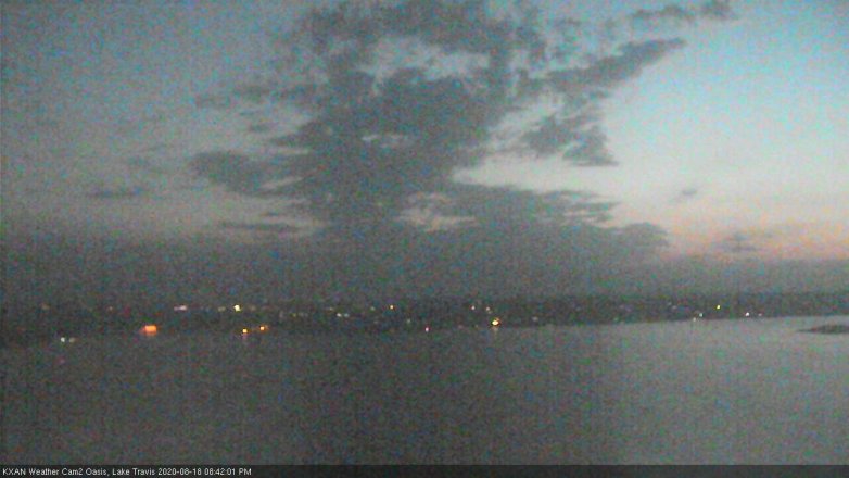 Lake Travis webcam, August 18, 2020 8:45 PM CT