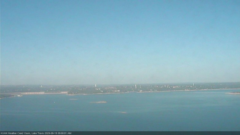 Lake Travis webcam, August 19, 2020 9:00 AM CT