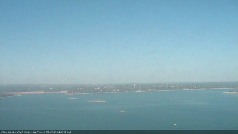 Lake Travis webcam, August 19, 2020 9:45 AM CT
