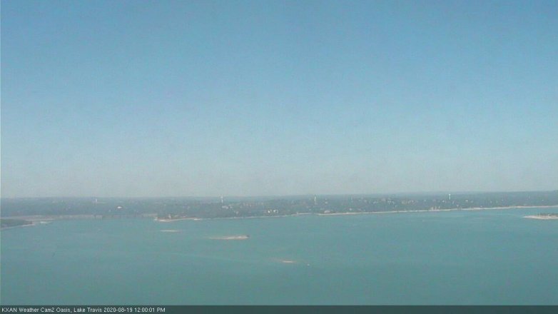 Lake Travis webcam, August 19, 2020 12:00 PM CT