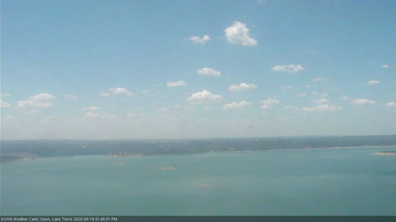 Lake Travis webcam, August 19, 2020 1:45 PM CT