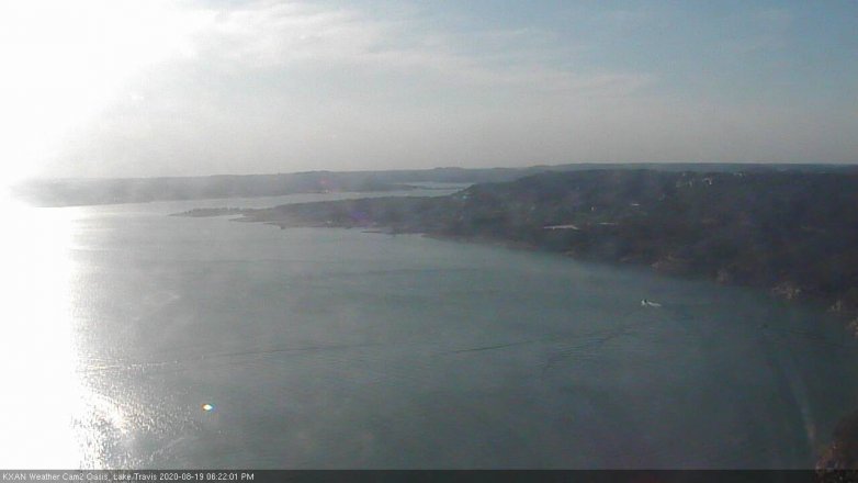 Lake Travis webcam, August 19, 2020 6:25 PM CT