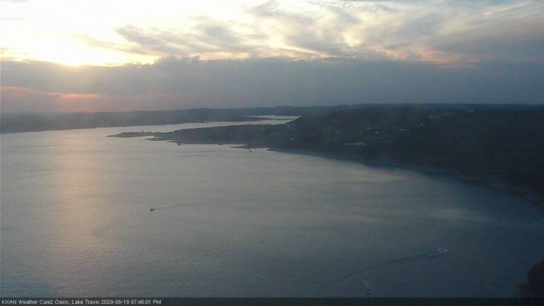 Lake Travis webcam, August 19, 2020 7:45 PM CT