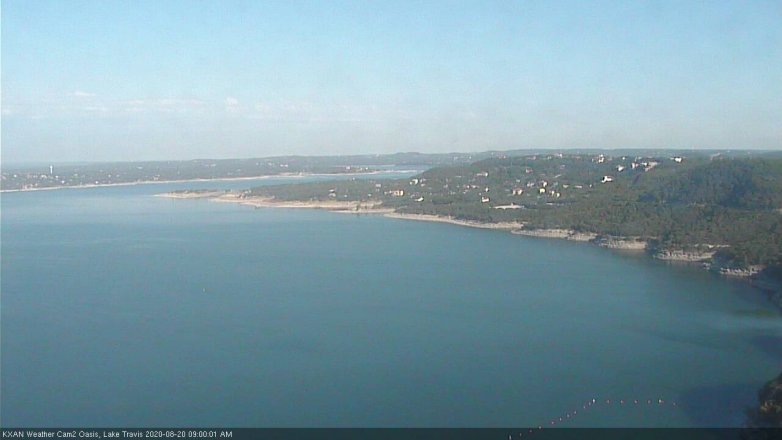 Lake Travis webcam, August 20, 2020 9:00 AM CT