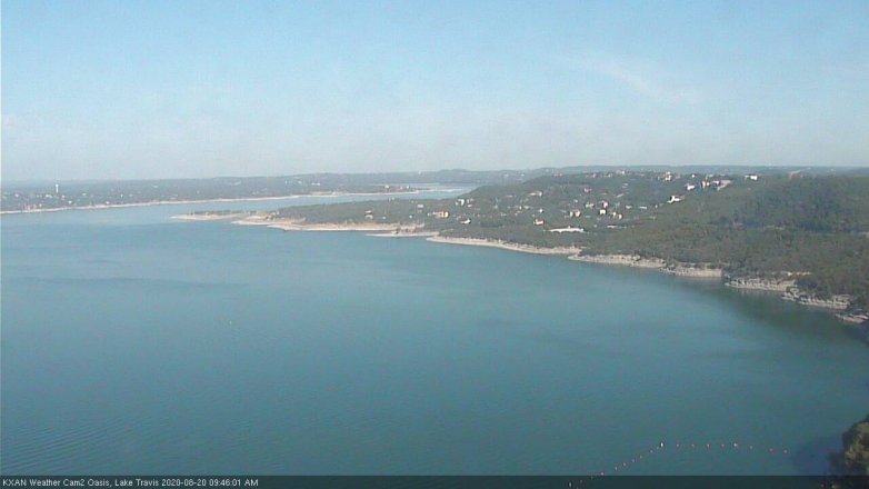 Lake Travis webcam, August 20, 2020 9:45 AM CT