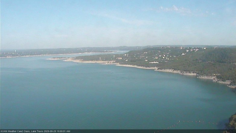 Lake Travis webcam, August 20, 2020 10:00 AM CT
