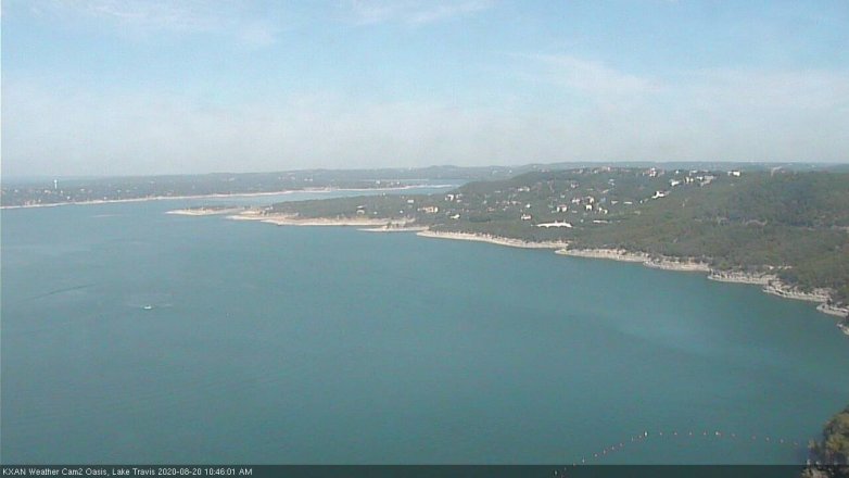Lake Travis webcam, August 20, 2020 10:45 AM CT