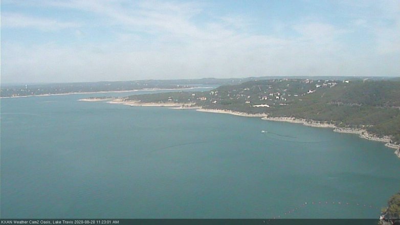 Lake Travis webcam, August 20, 2020 11:25 AM CT