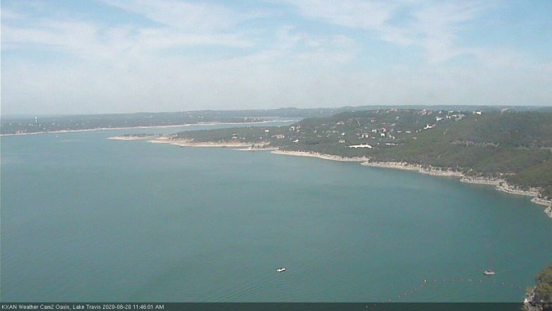 Lake Travis webcam, August 20, 2020 11:45 AM CT