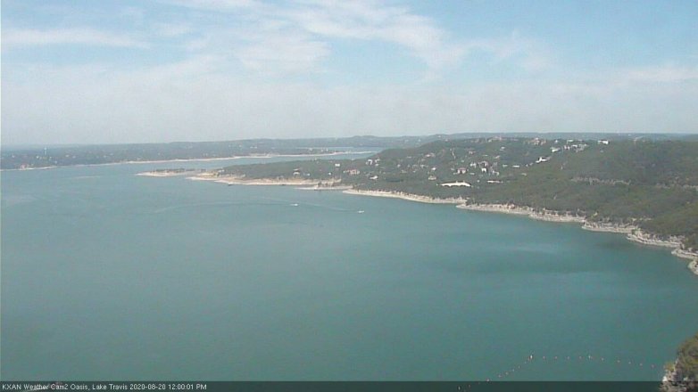Lake Travis webcam, August 20, 2020 12:00 PM CT