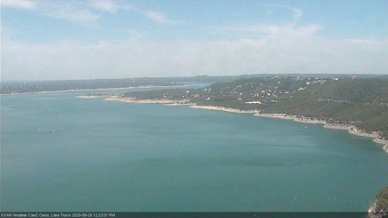 Lake Travis webcam, August 20, 2020 12:25 PM CT