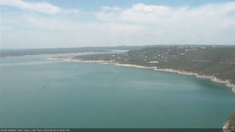 Lake Travis webcam, August 20, 2020 1:00 PM CT