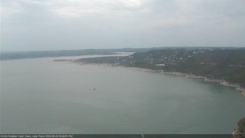 Lake Travis webcam, August 20, 2020 3:45 PM CT