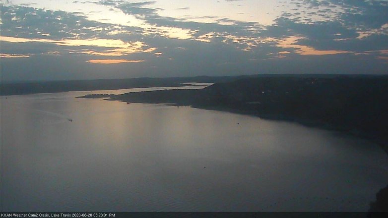 Lake Travis webcam, August 20, 2020 8:25 PM CT