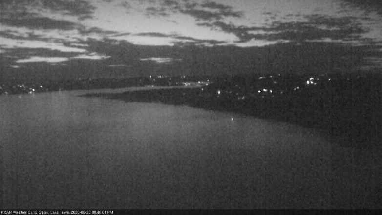 Lake Travis webcam, August 20, 2020 8:45 PM CT