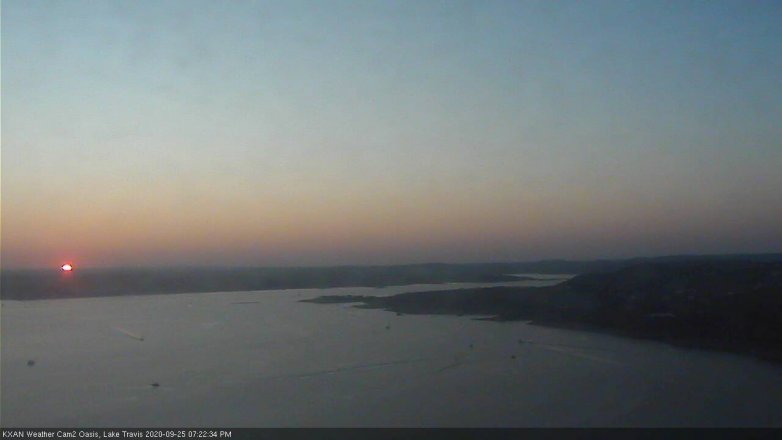 Lake Travis webcam, September 25, 2020 7:25 PM CT
