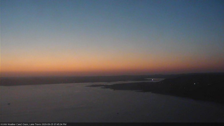 Lake Travis webcam, September 25, 2020 7:45 PM CT