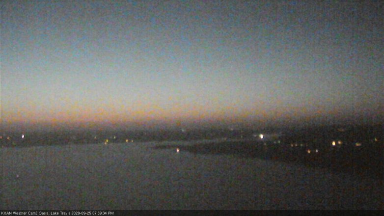 Lake Travis webcam, September 25, 2020 8:00 PM CT