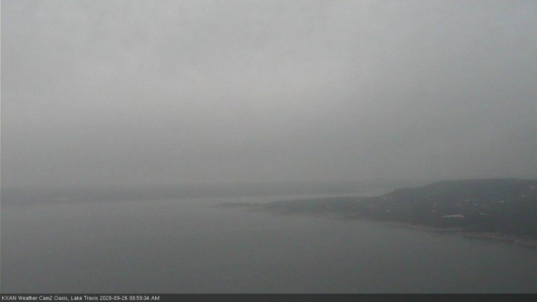 Lake Travis webcam, September 26, 2020 9:00 AM CT