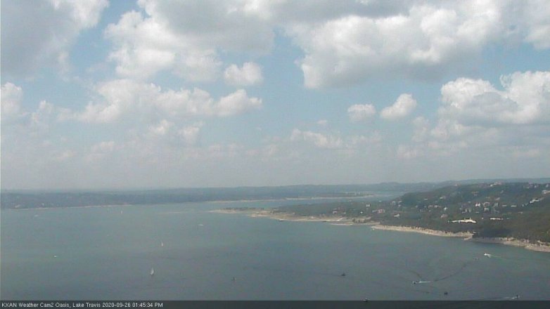 Lake Travis webcam, September 26, 2020 1:45 PM CT