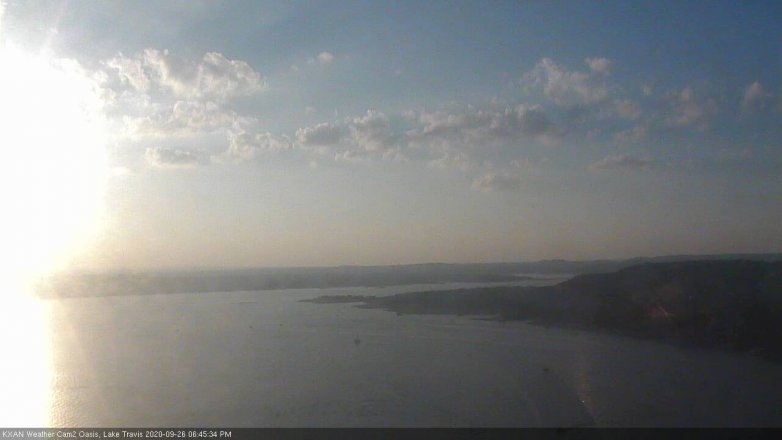 Lake Travis webcam, September 26, 2020 6:45 PM CT