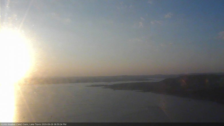 Lake Travis webcam, September 26, 2020 7:00 PM CT