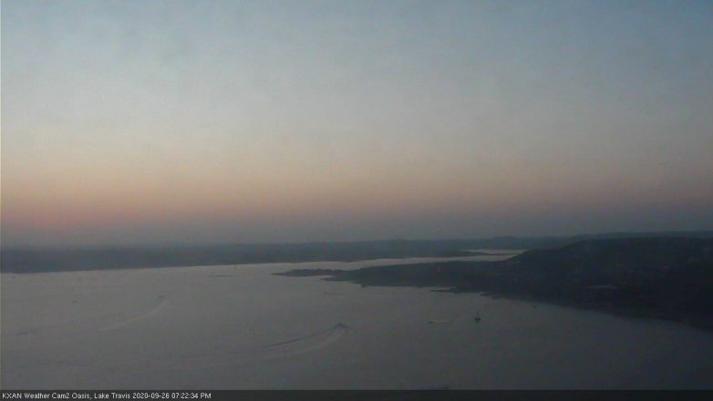 Lake Travis webcam, September 26, 2020 7:25 PM CT