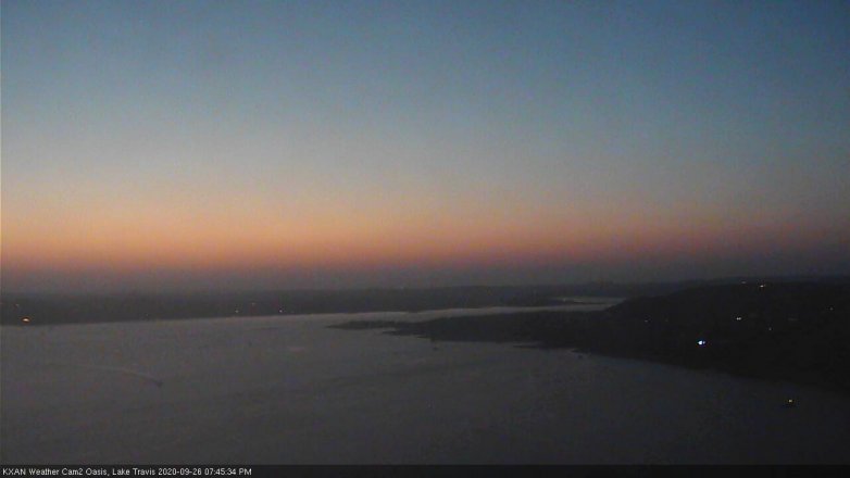 Lake Travis webcam, September 26, 2020 7:45 PM CT