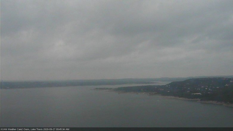 Lake Travis webcam, September 27, 2020 9:45 AM CT