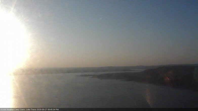 Lake Travis webcam, September 27, 2020 6:45 PM CT